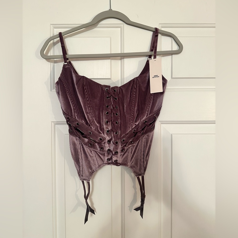 Urban outfitters ‘Out from under Kiera lace up corset’ in lavender